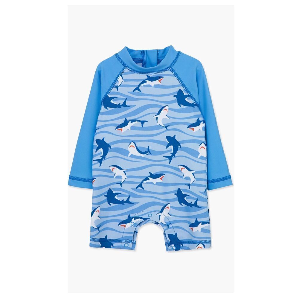 Little Me Shark Long Sleeve One Piece Swimsuit-NWT